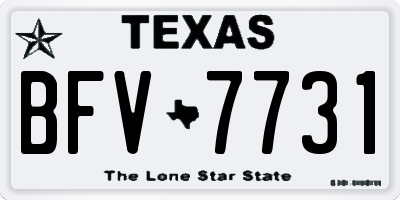 TX license plate BFV7731