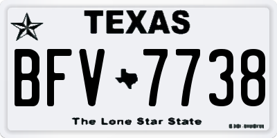 TX license plate BFV7738