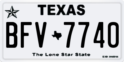 TX license plate BFV7740