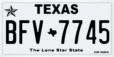 TX license plate BFV7745
