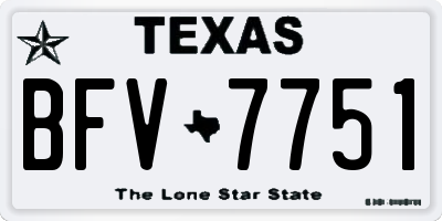 TX license plate BFV7751