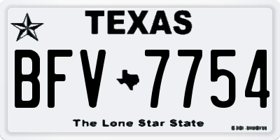 TX license plate BFV7754