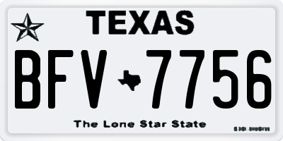 TX license plate BFV7756