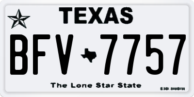 TX license plate BFV7757