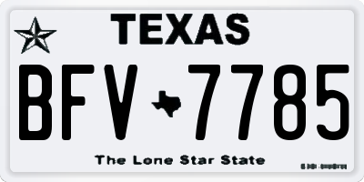 TX license plate BFV7785