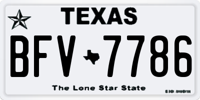 TX license plate BFV7786