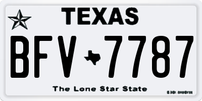 TX license plate BFV7787