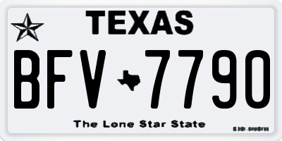 TX license plate BFV7790