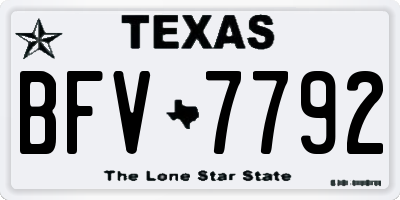 TX license plate BFV7792