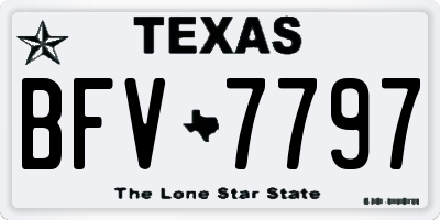 TX license plate BFV7797
