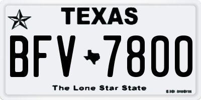 TX license plate BFV7800