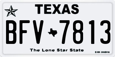 TX license plate BFV7813