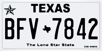 TX license plate BFV7842