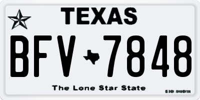 TX license plate BFV7848
