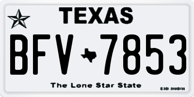 TX license plate BFV7853
