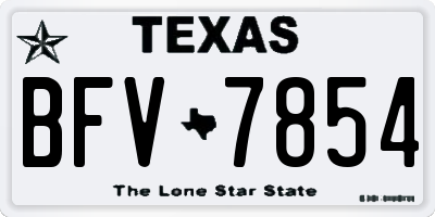 TX license plate BFV7854
