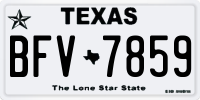 TX license plate BFV7859