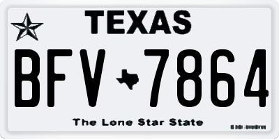 TX license plate BFV7864