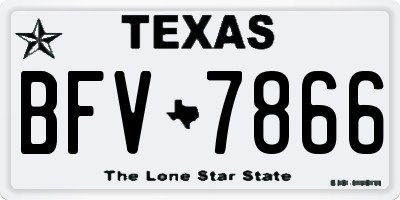 TX license plate BFV7866