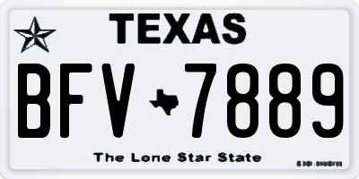 TX license plate BFV7889
