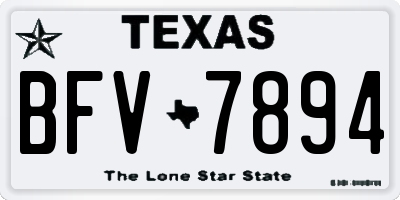 TX license plate BFV7894