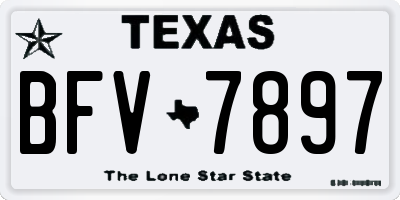 TX license plate BFV7897