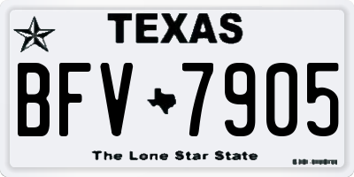 TX license plate BFV7905