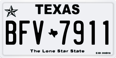 TX license plate BFV7911