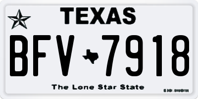 TX license plate BFV7918