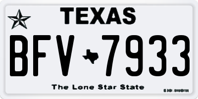 TX license plate BFV7933