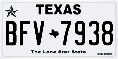 TX license plate BFV7938
