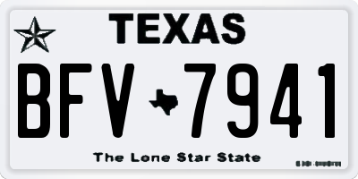 TX license plate BFV7941