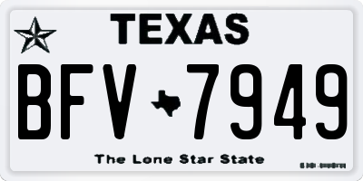 TX license plate BFV7949
