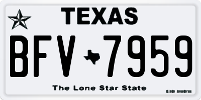 TX license plate BFV7959