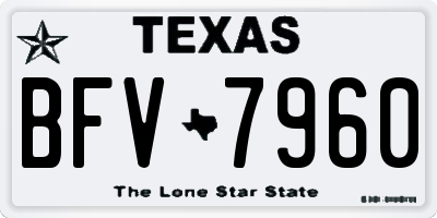 TX license plate BFV7960