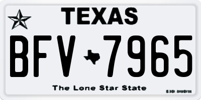 TX license plate BFV7965
