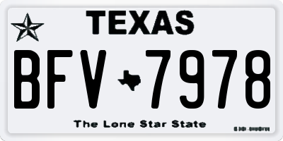 TX license plate BFV7978