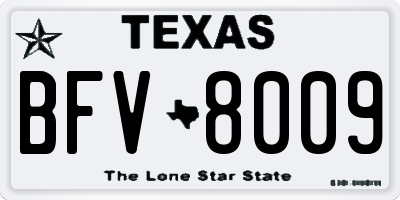 TX license plate BFV8009