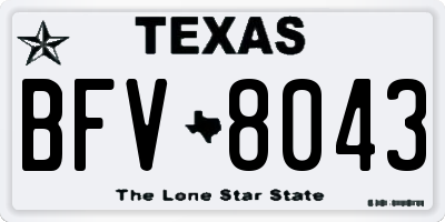 TX license plate BFV8043