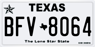 TX license plate BFV8064