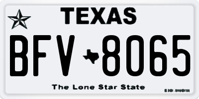 TX license plate BFV8065