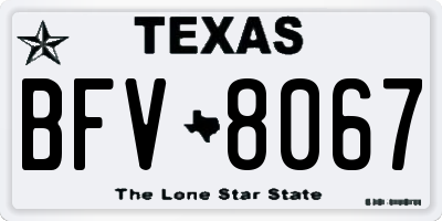 TX license plate BFV8067