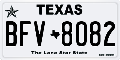 TX license plate BFV8082