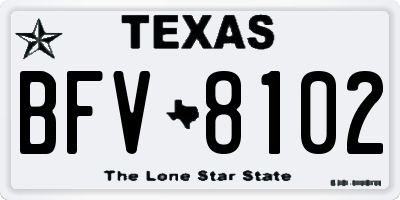 TX license plate BFV8102