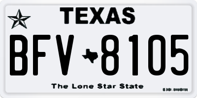 TX license plate BFV8105