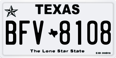 TX license plate BFV8108