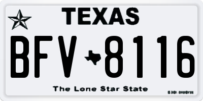 TX license plate BFV8116