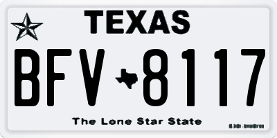 TX license plate BFV8117
