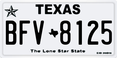 TX license plate BFV8125