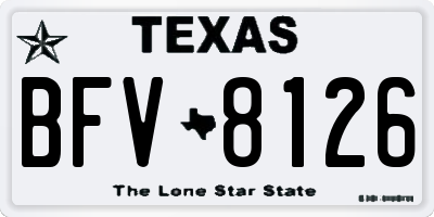 TX license plate BFV8126